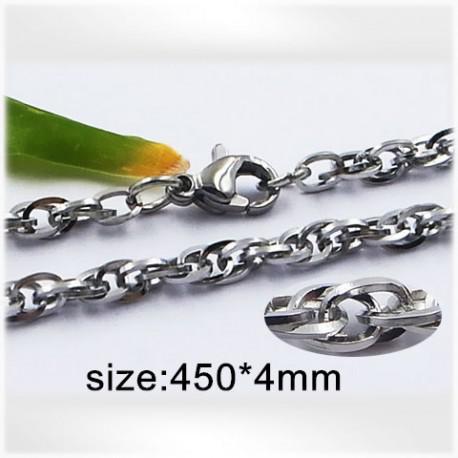 Ocelový náhrdelník - Hmotnost: 9 g, 450*4mm